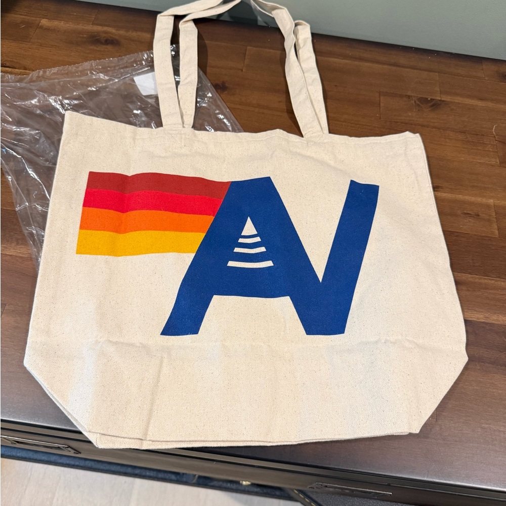 Aviator Nation Cream and Blue Tote Bag